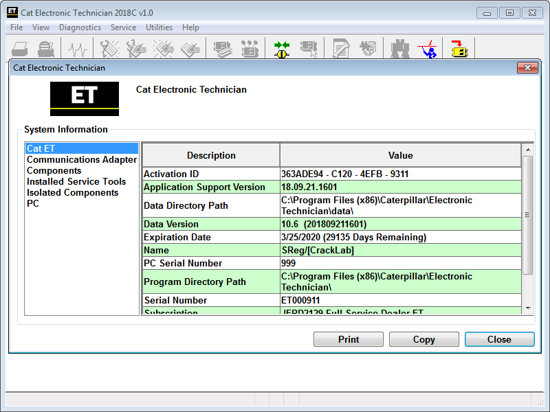 caterpillar electronic technician for sale