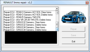 Renault immo repair